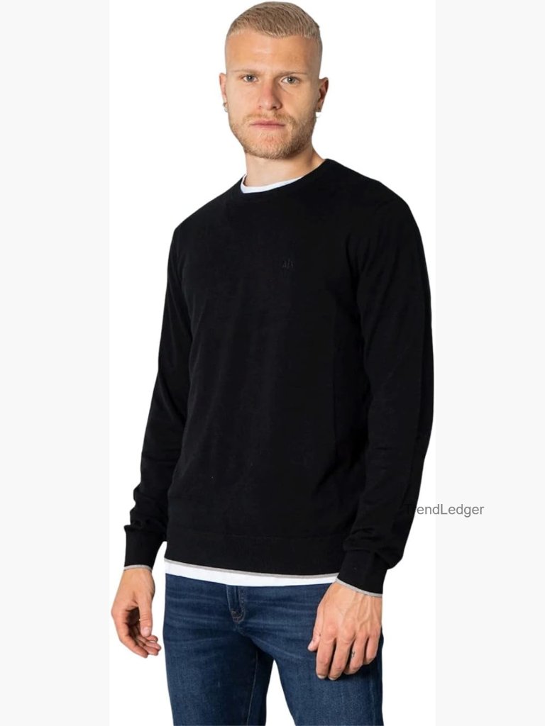 Men's Regular Fit Cotton Cashmere Pullover Sweater With Tonal Logo